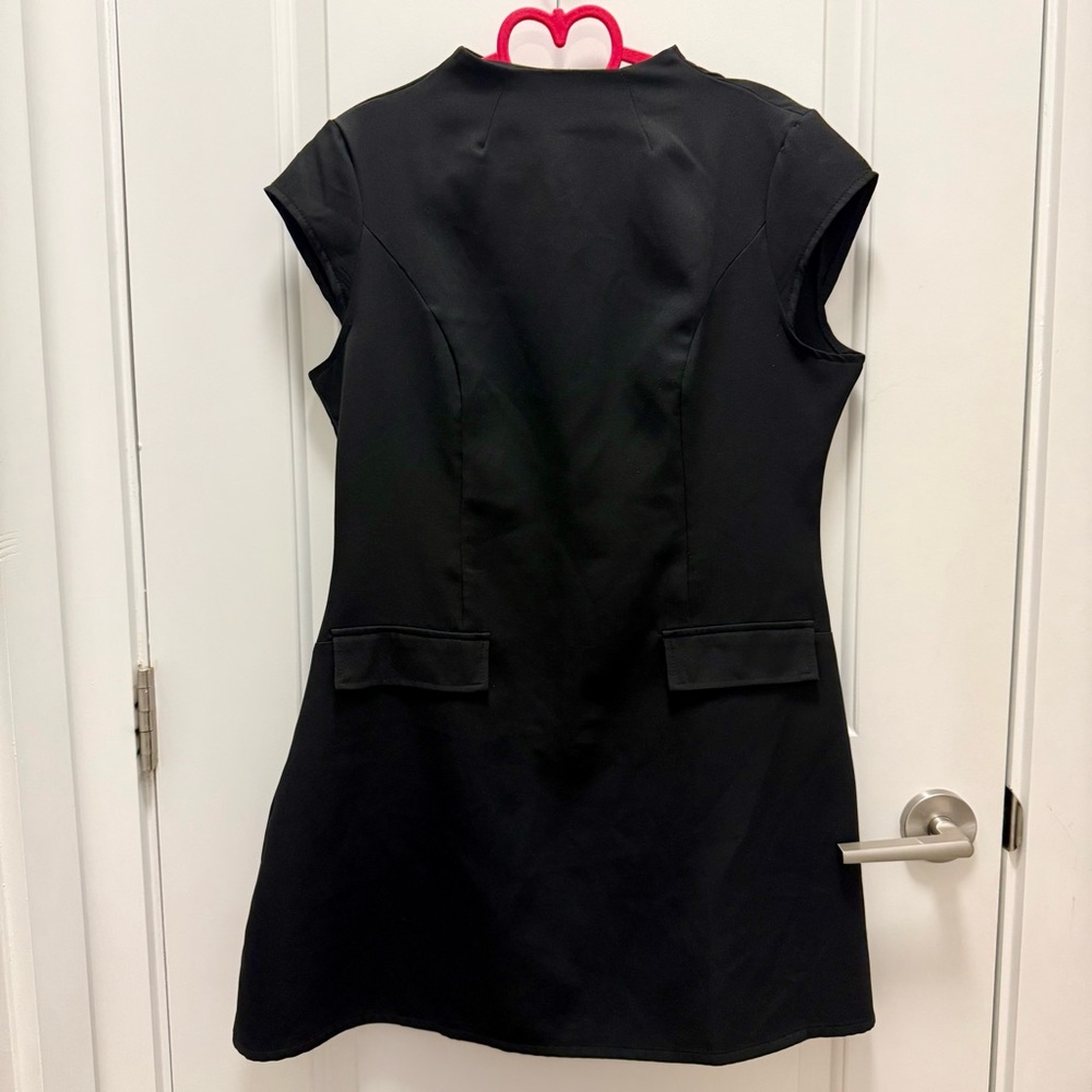 Black Women's Faux Pocket Mini Dress Size L